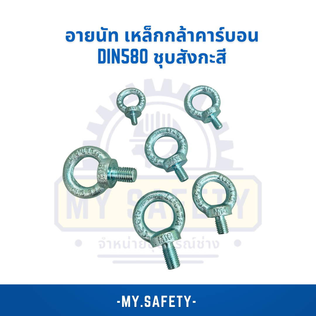 อายนัท เหล็กกล้าคาร์บอน DIN580 ชุบสังกะสี - อุปกรณ์ความปลอดภัย | MY.SAFETY