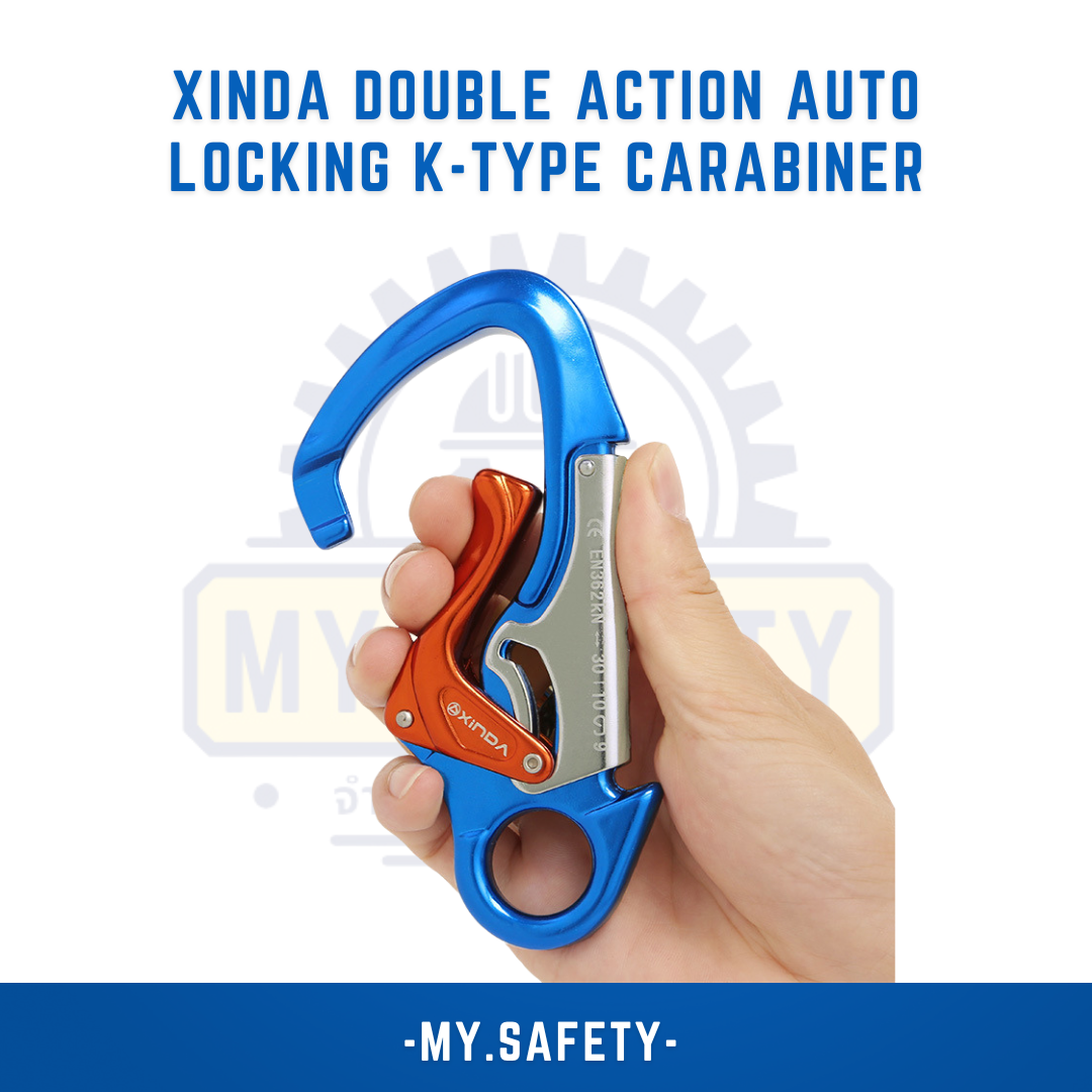 XINDA Double Action Auto Locking K-Type Carabiner - อุปกรณ์ความปลอดภัย | MY.SAFETY